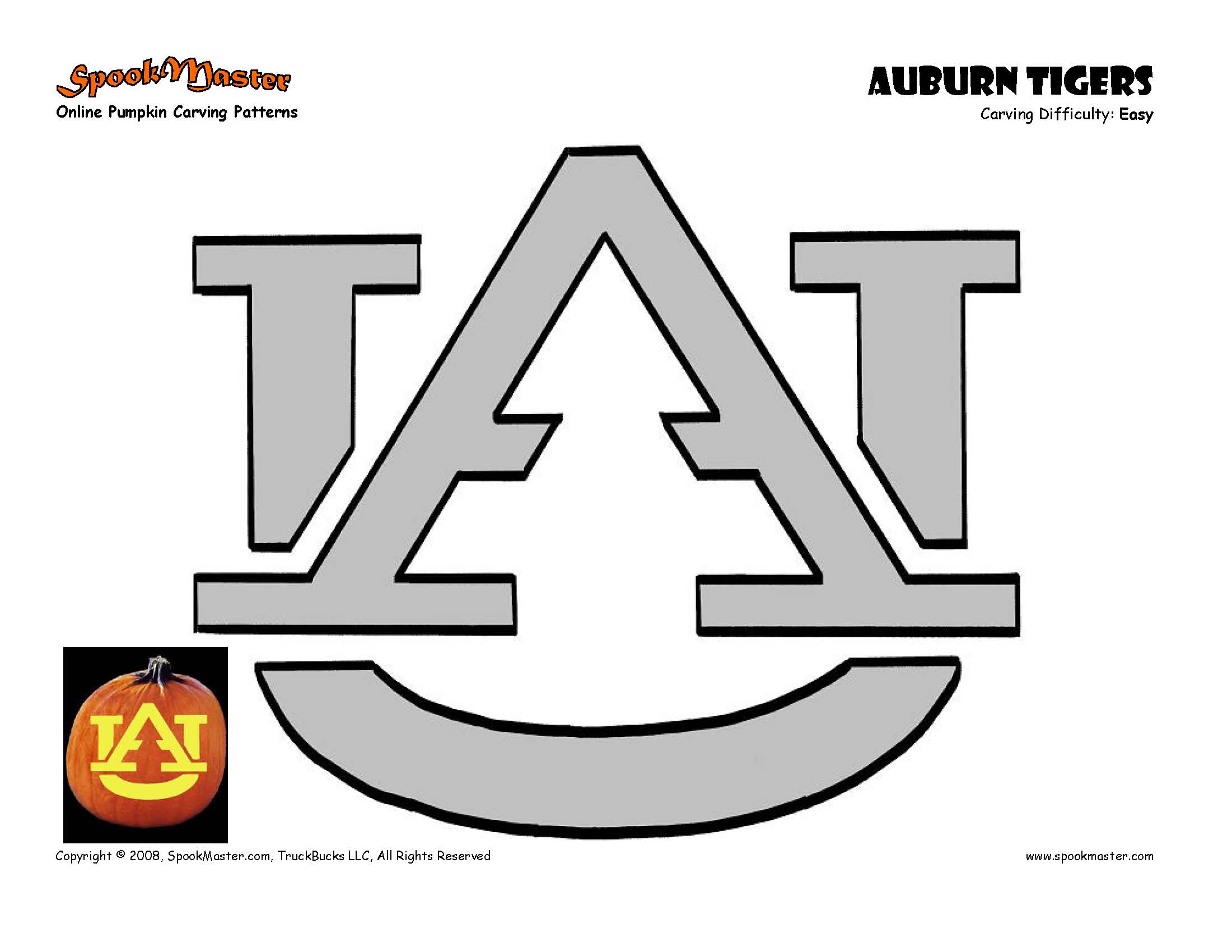 Pumpkin carving patterns, Pumpkin carving, Auburn tigers