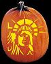 STATUE OF LIBERTY PUMPKIN CARVING PATTERN