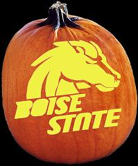 SPOOKMASTER BOISE STATE BRONCOS PUMPKIN CARVING PATTERN