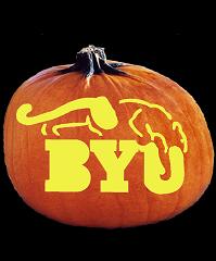 SpookMaster BYU Cougars College Football Team Pumpkin Carving Pattern