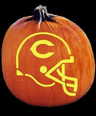 SPOOKMASTER NFL FOOTBALL CHICAGO BEARS HELMET PUMPKIN CARVING PATTERN