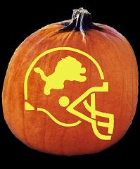 SPOOKMASTER NFL FOOTBALL DETROIT LIONS HELMET PUMPKIN CARVING PATTERN