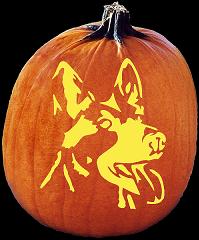 SPOOKMASTER GERMAN SHEPHERD DOG PUMPKIN CARVING PATTERN