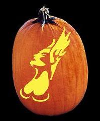 SPOOKMASTER DEMON GODDESS OF FIRE PUMPKIN CARVING PATTERN