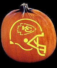 SPOOKMASTER NFL FOOTBALL KANSAS CITY CHIEFS HELMET PUMPKIN CARVING PATTERN