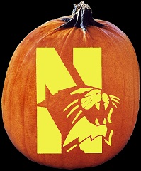 SpookMaster Northwestern Wildcats College Football Team Pumpkin Carving Pattern