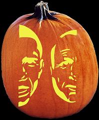 SpookMaster Obama-McCain (Barack Obama and John McCain) Pumpkin Carving Pattern