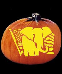 SPOOKMASTER REPUBLICAN ELEPHANT PUMPKIN CARVING PATTERN