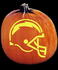 SPOOKMASTER NFL FOOTBALL SAN DIEGO CHARGERS HELMET PUMPKIN CARVING PATTERN