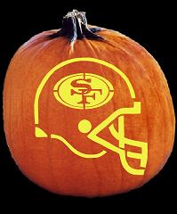 SPOOKMASTER NFL FOOTBALL SAN FRANCISCO 49ERS HELMET PUMPKIN CARVING PATTERN