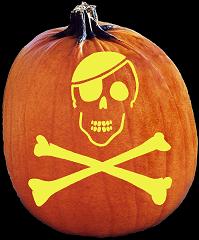 SPOOKMASTER SKULL AND CROSSBONES PIRATE PUMPKIN CARVING PATTERN