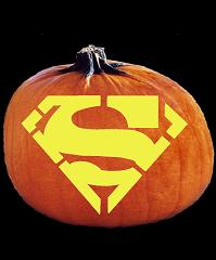 SPOOKMASTER SUPERMAN EMBLEM PUMPKIN CARVING PATTERN