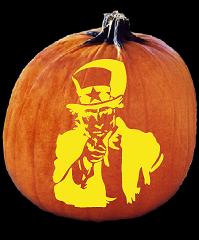 SPOOKMASTER UNCLE SAM PUMPKIN CARVING PATTERN